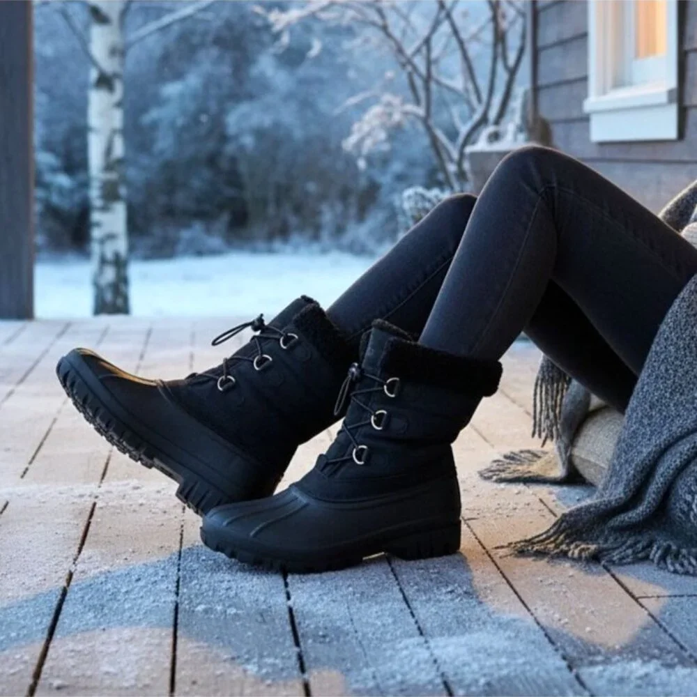 Chooka 8 Boots Duck Waterproof Cold Weather Snow Rain Shoes Outdoor Shearling